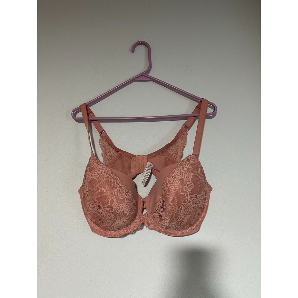 Auden Bra Size 40DD Lace Pink Lightly Lined Comfort Wire Coverage - Picture 2 of 4